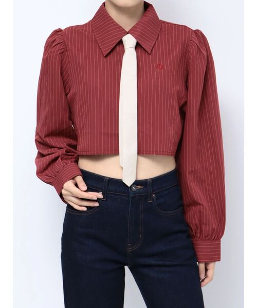 jouetie（ジュエティ）の「タイクロップドシャツ（シャツ/ブラウス・レディース・グレー/レッド/オフホワイト/イエロー・MEDIUM）」の20枚目の写真