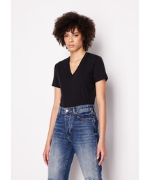 ARMANI EXCHANGE | 【A|X アルマーニ エクスチェンジ】ラインロゴ　シースルー半袖VネックTシャツ/REGULAR(Tシャツ/カットソー)
