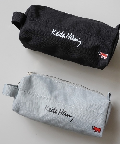 Keith Haring(キース・ヘリング)の「【 Keith Haring / キースへリング 】 アートプリント マルチ ペンケース(ステーショナリー・メンズ・グレー/グリーン/ブラック/ピンク・FREE)」の1枚目の写真