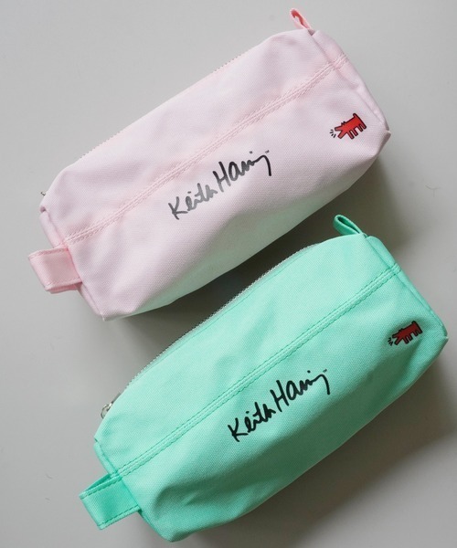 Keith Haring(キース・ヘリング)の「【 Keith Haring / キースへリング 】 アートプリント マルチ ペンケース(ステーショナリー・メンズ・グレー/グリーン/ブラック/ピンク・FREE)」の4枚目の写真