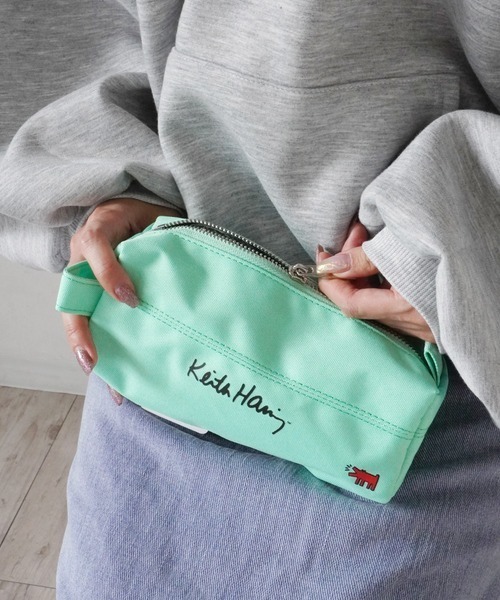 Keith Haring(キース・ヘリング)の「【 Keith Haring / キースへリング 】 アートプリント マルチ ペンケース(ステーショナリー・メンズ・グレー/グリーン/ブラック/ピンク・FREE)」の3枚目の写真