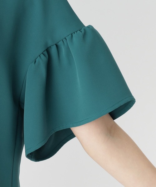 OPAQUE.CLIP（オペークドットクリップ）の「◆フレアスリーブペプラムブラウス【洗濯機洗い可】（シャツ/ブラウス・レディース・グリーン/ブラック/オフホワイト・42/36/38/40）」の21枚目の写真