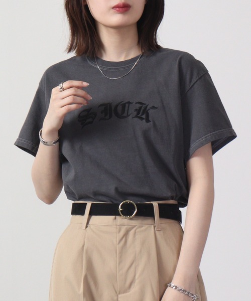 MODISH GAZE（モディシュガゼ）の「MODISH GAZE ピグメントSICK刺繍Tシャツ 半袖（Tシャツ/カットソー・メンズ・スミクロ/オリーブ/ホワイト/バーガンディー・L/M/XL）」の11枚目の写真