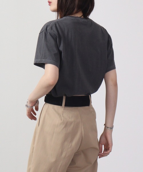 MODISH GAZE（モディシュガゼ）の「MODISH GAZE ピグメントSICK刺繍Tシャツ 半袖（Tシャツ/カットソー・メンズ・スミクロ/オリーブ/ホワイト/バーガンディー・L/M/XL）」の14枚目の写真