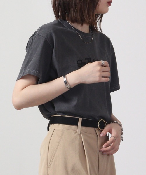 MODISH GAZE（モディシュガゼ）の「MODISH GAZE ピグメントSICK刺繍Tシャツ 半袖（Tシャツ/カットソー・メンズ・スミクロ/オリーブ/ホワイト/バーガンディー・L/M/XL）」の12枚目の写真
