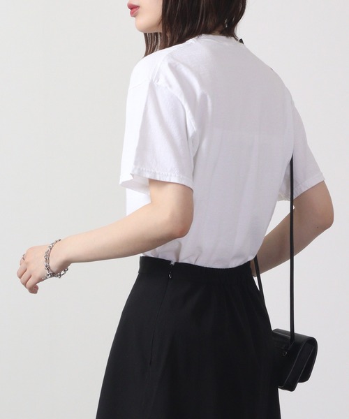 MODISH GAZE（モディシュガゼ）の「MODISH GAZE ピグメントSICK刺繍Tシャツ 半袖（Tシャツ/カットソー・メンズ・スミクロ/オリーブ/ホワイト/バーガンディー・L/M/XL）」の7枚目の写真