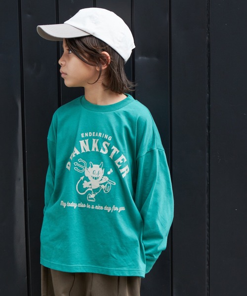 PAIRMANON STREET（ペアマノンストリート）の「【PAIRMANON STREET】【かぞくおそろい】ビッグシルエット 長袖プリントTシャツ（Tシャツ/カットソー・キッズ・ホワイト系その他2/ブラック系その他4/パープル系その他/ブラック系その他3/レッド系その他/グリーン系その他3/ブルー系その他/ホワイト系その他/ベージュ系その他2/マスタード/ブルー系その他2/ブラック系その他/ブラック系その他2/ベージュ系その他/ブルー系その他3/テラコッタ/グリーン系その他/オレンジ系その他/イエロー系その他/グリーン系その他2・90/150/130/140/100/110/120）」の13枚目の写真