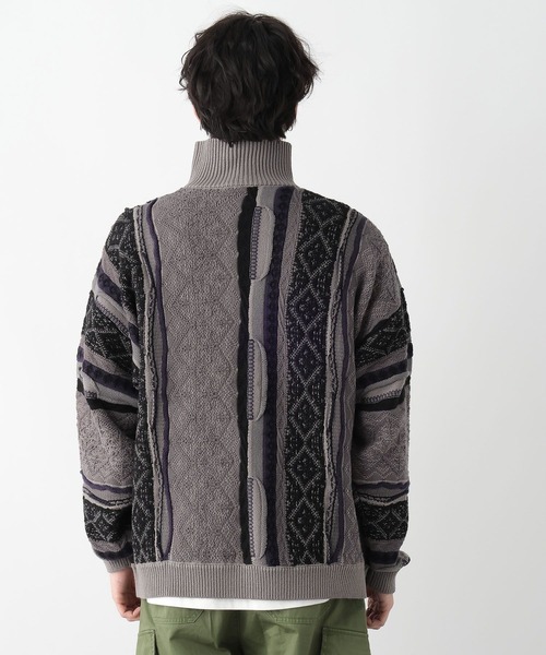 RAGEBLUE（レイジブルー）の「レトロジャガード/ハーフジップニット（ニット/セーター・メンズ・ブルー系その他/グレー系その他/イエロー系その他・MEDIUM/LARGE）」の17枚目の写真