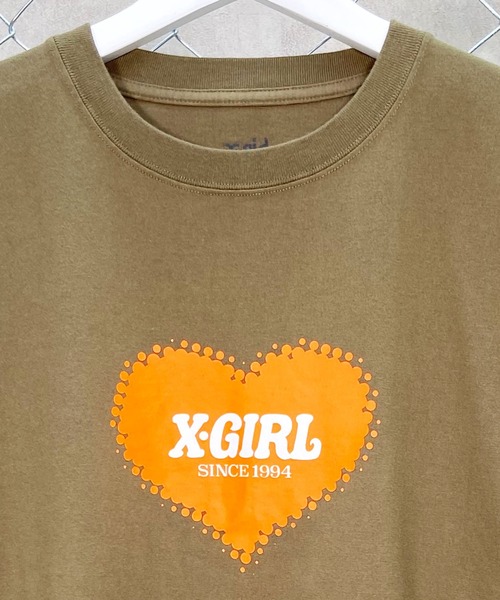 X-girl（エックスガール）の「【ムラサキスポーツ別注】X-GIRL/エックスガール ロゴTシャツ プリントTee 半袖Tシャツ  105232011037（Tシャツ/カットソー・レディース・ホワイト/オリーブ/ブラック・L/XL/M）」の4枚目の写真