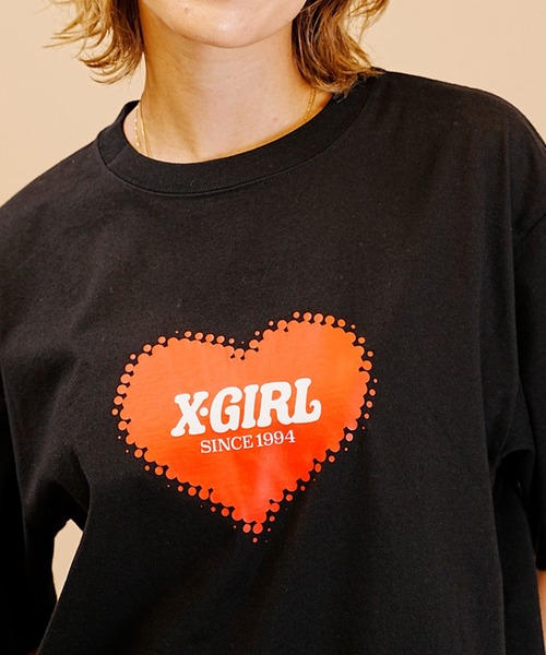 X-girl（エックスガール）の「【ムラサキスポーツ別注】X-GIRL/エックスガール ロゴTシャツ プリントTee 半袖Tシャツ  105232011037（Tシャツ/カットソー・レディース・ホワイト/オリーブ/ブラック・L/XL/M）」の22枚目の写真