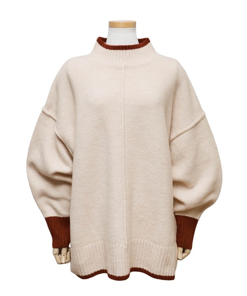 reca（レカ）の「バイカラーハイネックニットプルオーバー（ニット/セーター・レディース・チャコール/ベージュ/オートミール・FREE）」の5枚目の写真