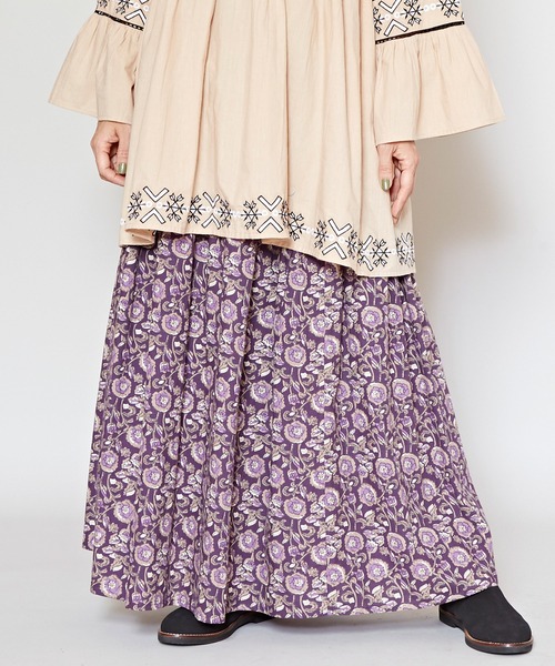 チャイハネ（チャイハネ）の「【チャイハネ】アロラロングスカート（スカート・レディース・マスタード/ネイビー/パープル/ブルー/ブラウン/グリーン/レッド/イエロー/ピンク・FREE）」の5枚目の写真