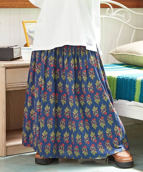 チャイハネ（チャイハネ）の「【チャイハネ】アロラロングスカート（スカート・レディース・マスタード/ネイビー/パープル/ブルー/ブラウン/グリーン/レッド/イエロー/ピンク・FREE）」の3枚目の写真