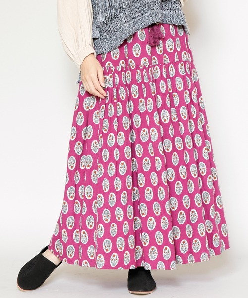 チャイハネ（チャイハネ）の「【チャイハネ】アロラロングスカート（スカート・レディース・マスタード/ネイビー/パープル/ブルー/ブラウン/グリーン/レッド/イエロー/ピンク・FREE）」の8枚目の写真