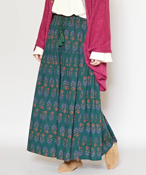 チャイハネ（チャイハネ）の「【チャイハネ】アロラロングスカート（スカート・レディース・マスタード/ネイビー/パープル/ブルー/ブラウン/グリーン/レッド/イエロー/ピンク・FREE）」の2枚目の写真