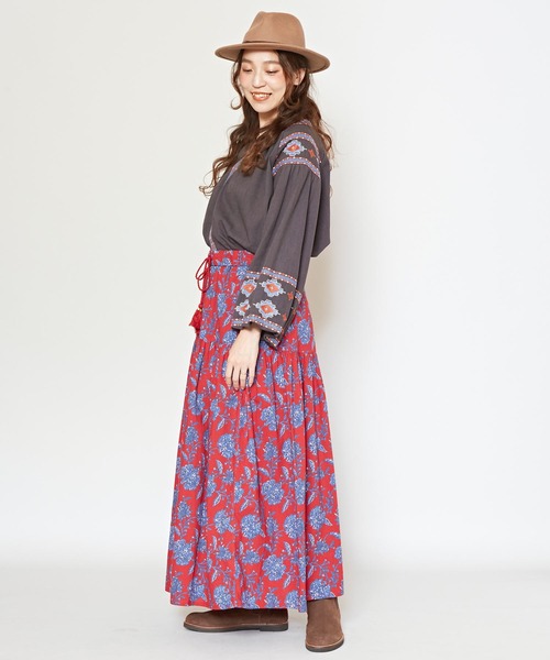 チャイハネ（チャイハネ）の「【チャイハネ】アロラロングスカート（スカート・レディース・マスタード/ネイビー/パープル/ブルー/ブラウン/グリーン/レッド/イエロー/ピンク・FREE）」の15枚目の写真