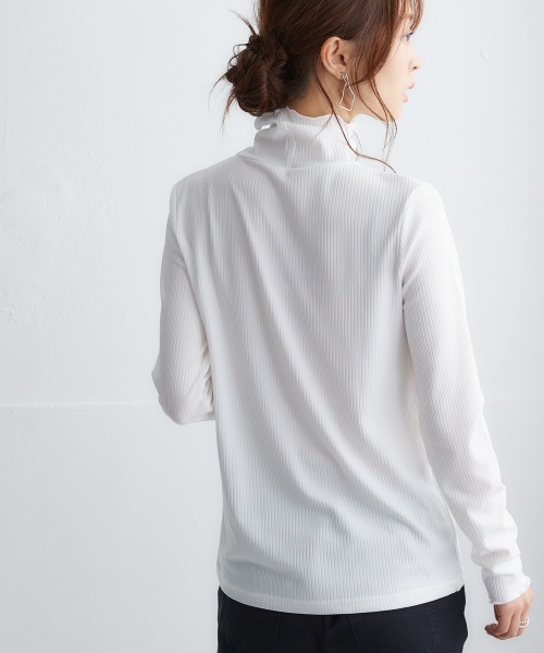 セール】細リブハイネックカットソートップス（Tシャツ/カットソー