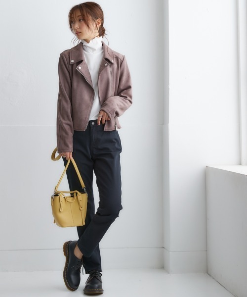 nissen（ニッセン）の「細リブハイネックカットソートップス（Tシャツ/カットソー・レディース・ホワイト×ブラック/ブラウン系/ネイビー/オフホワイト/コーラル/サックスブルー/ブラック/ライトグレー/グリーン系/ネイビー×ホワイト・LL/S/L/M/3L）」の12枚目の写真