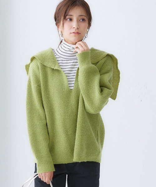 nissen（ニッセン）の「細リブハイネックカットソートップス（Tシャツ/カットソー・レディース・ホワイト×ブラック/ブラウン系/ネイビー/オフホワイト/コーラル/サックスブルー/ブラック/ライトグレー/グリーン系/ネイビー×ホワイト・LL/S/L/M/3L）」の19枚目の写真