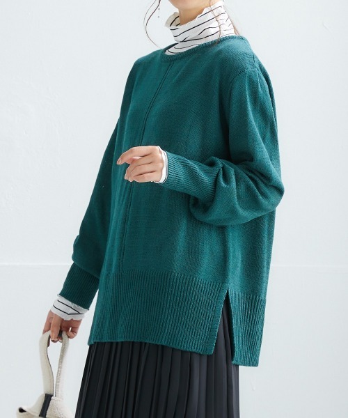 nissen（ニッセン）の「細リブハイネックカットソートップス（Tシャツ/カットソー・レディース・ホワイト×ブラック/ブラウン系/ネイビー/オフホワイト/コーラル/サックスブルー/ブラック/ライトグレー/グリーン系/ネイビー×ホワイト・LL/S/L/M/3L）」の22枚目の写真