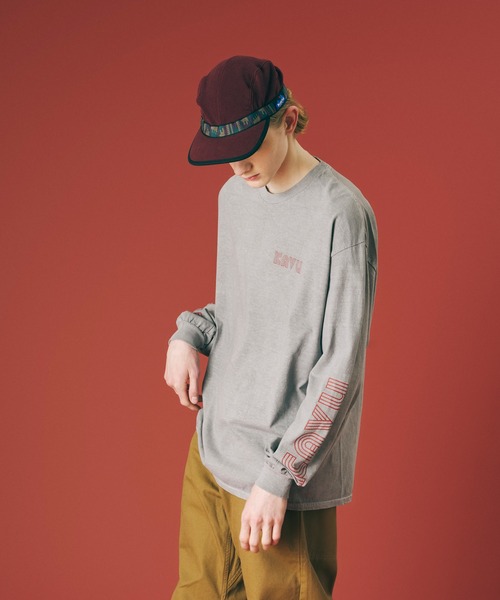 【セール】KAVU/カブー Sleeve Print L/S Tee/スリーブプリント（Tシャツ/カットソー）｜KAVU（カブー）