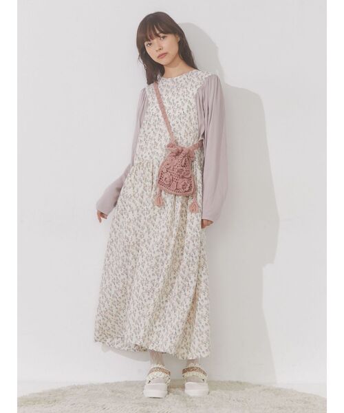 merry jenny(メリージェニー)の「おはなニットポシェット(ハンドバッグ・レディース・アイボリー/ブラック/ピンク・FREE)」の10枚目の写真