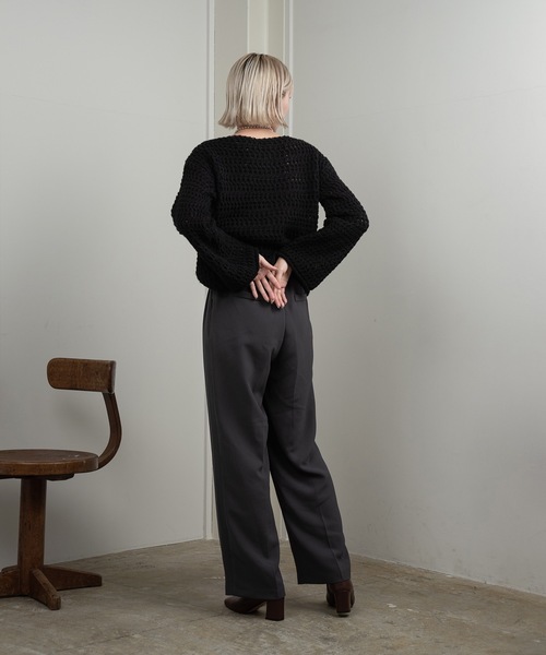 Amiur(エミレ)の「loosely wave knit / ルースリーウェーブニット(ニット/セーター・レディース・アイボリー/キャメル/ブラック・FREE)」の8枚目の写真