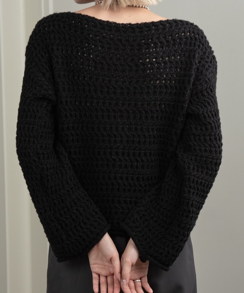 Amiur(エミレ)の「loosely wave knit / ルースリーウェーブニット(ニット/セーター・レディース・アイボリー/キャメル/ブラック・FREE)」の9枚目の写真