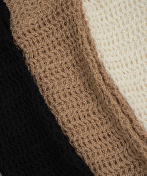 Amiur(エミレ)の「loosely wave knit / ルースリーウェーブニット(ニット/セーター・レディース・アイボリー/キャメル/ブラック・FREE)」の12枚目の写真