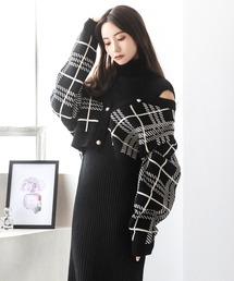 ワンピース ニットカーディガン カジュアル」に該当するワンピース