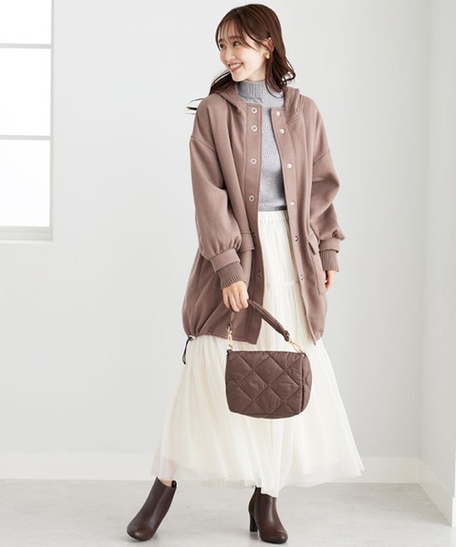 BELLUNA PLUS(ベルーナ)の「袖口リブ使いふんわり裏起毛ジャケット(テーラードジャケット・レディース・モカ/ブルー/ブラック・MEDIUM/X-LARGE/LARGE)」の20枚目の写真