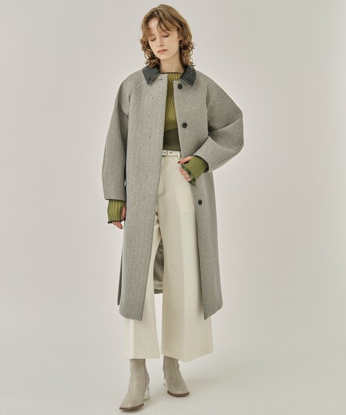 PUBLIC TOKYO（パブリックトウキョウ）の「エアリークロスベルテッドパンツ（スラックス・レディース・アイボリー/ミント/グレー・2/1）」の5枚目の写真