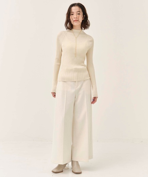 PUBLIC TOKYO（パブリックトウキョウ）の「エアリークロスベルテッドパンツ（スラックス・レディース・アイボリー/ミント/グレー・2/1）」の11枚目の写真