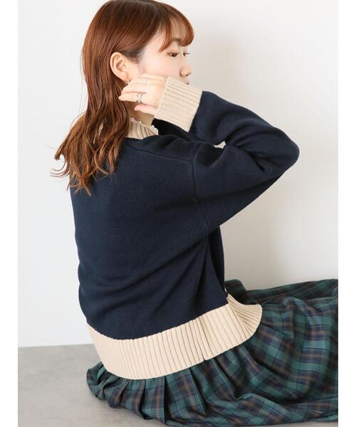 ehka sopo（エヘカソポ）の「ジップアップカーディガン（カーディガン/ボレロ・レディース・ボルドー/キナリ/ネイビー・F）」の10枚目の写真