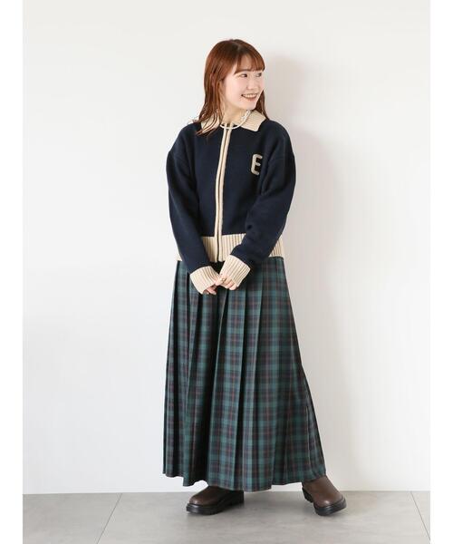 ehka sopo（エヘカソポ）の「ジップアップカーディガン（カーディガン/ボレロ・レディース・ボルドー/キナリ/ネイビー・F）」の11枚目の写真