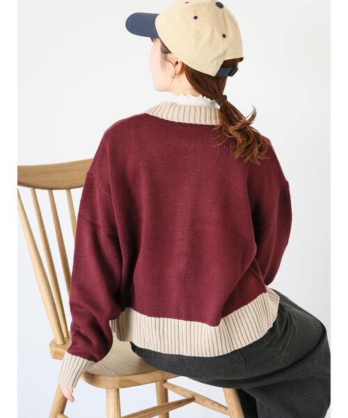 ehka sopo（エヘカソポ）の「ジップアップカーディガン（カーディガン/ボレロ・レディース・ボルドー/キナリ/ネイビー・F）」の13枚目の写真