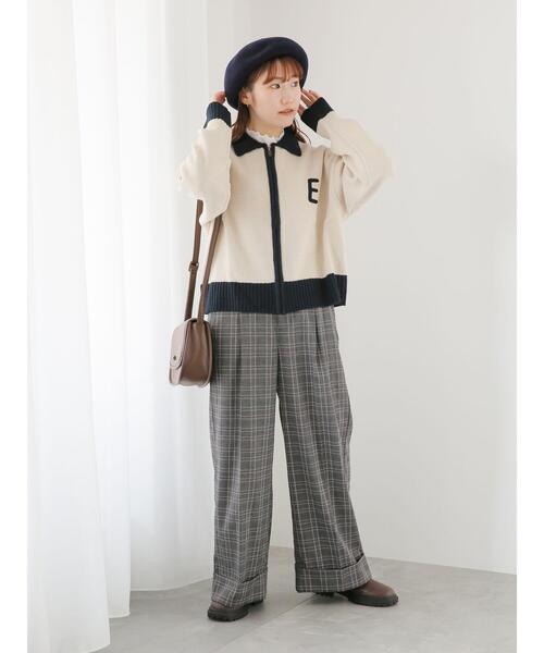 ehka sopo（エヘカソポ）の「ジップアップカーディガン（カーディガン/ボレロ・レディース・ボルドー/キナリ/ネイビー・F）」の17枚目の写真