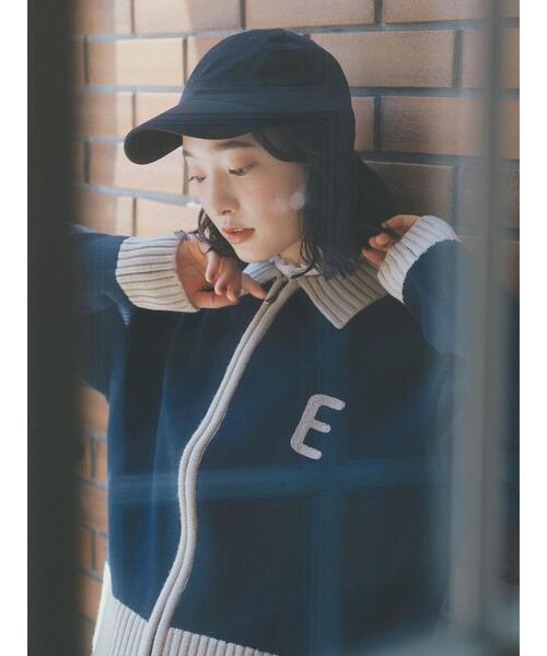 ehka sopo（エヘカソポ）の「ジップアップカーディガン（カーディガン/ボレロ・レディース・ボルドー/キナリ/ネイビー・F）」の20枚目の写真