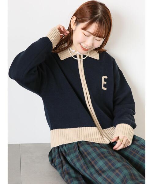 ehka sopo（エヘカソポ）の「ジップアップカーディガン（カーディガン/ボレロ・レディース・ボルドー/キナリ/ネイビー・F）」の21枚目の写真