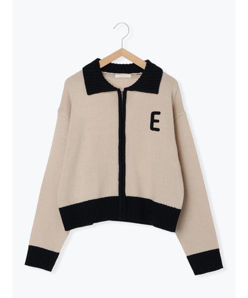 ehka sopo（エヘカソポ）の「ジップアップカーディガン（カーディガン/ボレロ・レディース・ボルドー/キナリ/ネイビー・F）」の4枚目の写真