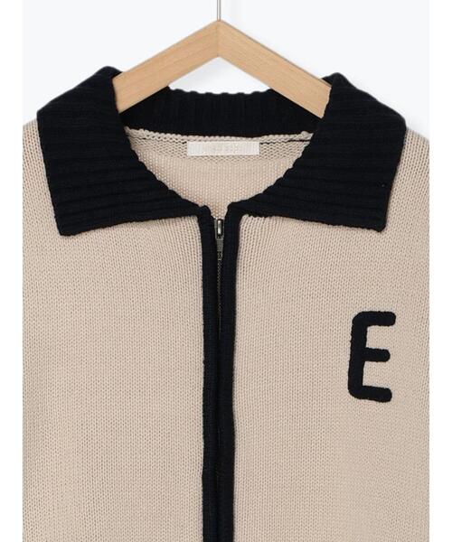 ehka sopo（エヘカソポ）の「ジップアップカーディガン（カーディガン/ボレロ・レディース・ボルドー/キナリ/ネイビー・F）」の6枚目の写真
