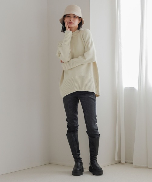 LOWRYS FARM（ローリーズファーム）の「モチモチハイネックプルオーバーＬＳ　968925（ニット/セーター・レディース・ブラック/グレー/イエロー/ブルー/アイボリー・FREE）」の8枚目の写真