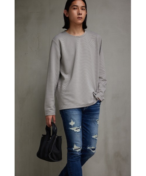 AZUL by moussy(アズールバイマウジー)の「スクエアキャンバストートバッグ(トートバッグ・メンズ・ブラック/オフホワイト・FREE)」の10枚目の写真