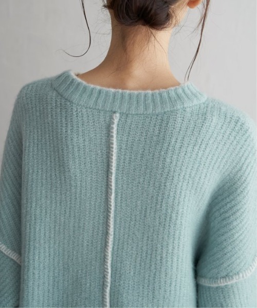 LBC（エルビーシー）の「配色ステッチ畦ニットプルオーバー（ニット/セーター・レディース・オフホワイト/グレー/ブルー/ピンク・M/L）」の12枚目の写真