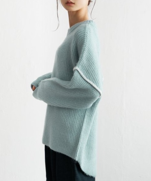 LBC（エルビーシー）の「配色ステッチ畦ニットプルオーバー（ニット/セーター・レディース・オフホワイト/グレー/ブルー/ピンク・M/L）」の16枚目の写真