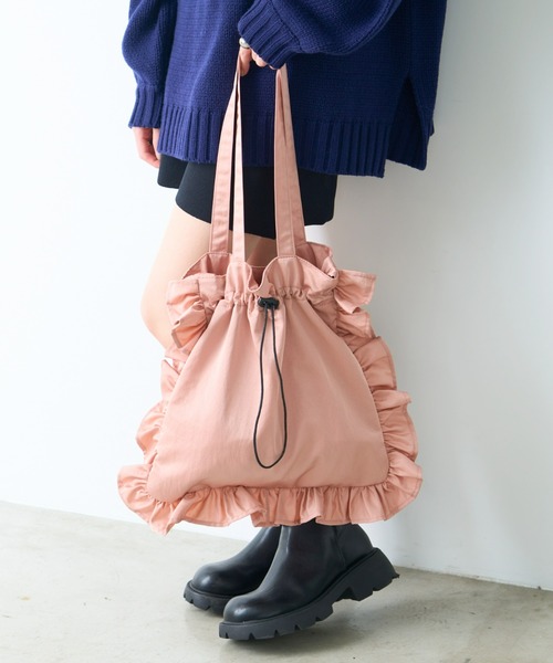 CIAOPANIC TYPY（チャオパニックティピー）の「フリルギャザー2WAYBAG（ショルダーバッグ・レディース・シャンパン/ピンク/ブラック/シルバー・ONE SIZE）」の7枚目の写真