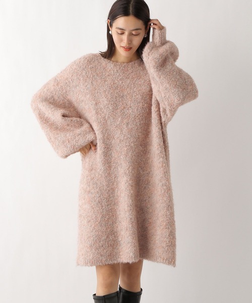 LEPSIM（レプシィム）の「3.5ゲージブークレミニニットワンピース　970839（ワンピース・レディース・チャコールグレー/モカ/スモークピンク・FREE）」の3枚目の写真