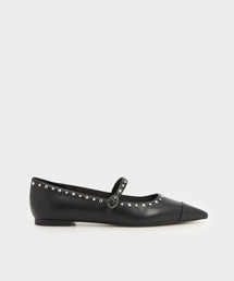 CHARLES & KEITH | スタッズ ポインテッドトゥメリージェーンフラット(パンプス)