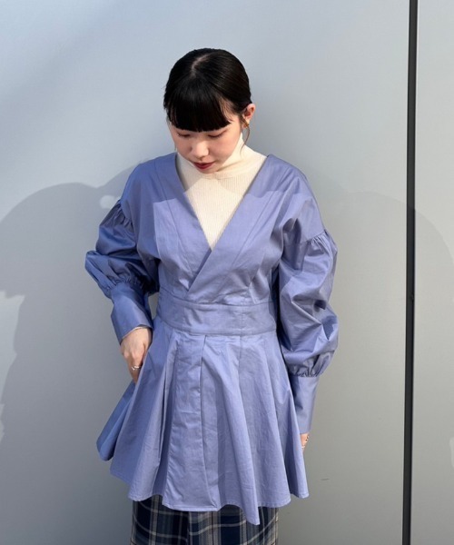 AMAIL(アマイル)の「W face standard shirt(シャツ/ブラウス・レディース・ブルー/ブラック/ホワイト・FREE)」の19枚目の写真