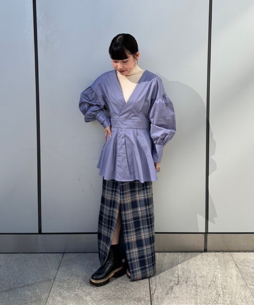 AMAIL(アマイル)の「W face standard shirt(シャツ/ブラウス・レディース・ブルー/ブラック/ホワイト・FREE)」の18枚目の写真